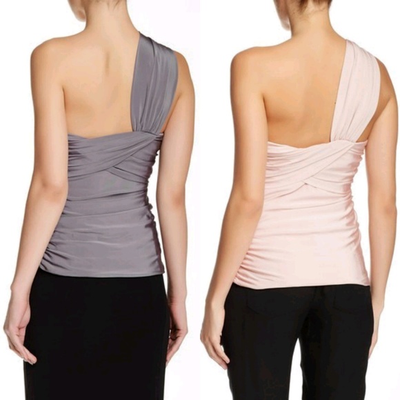 😍 L.A.M.B. STRETCH KNIT DRAPE BUSTIER TOP - Picture 2 of 8